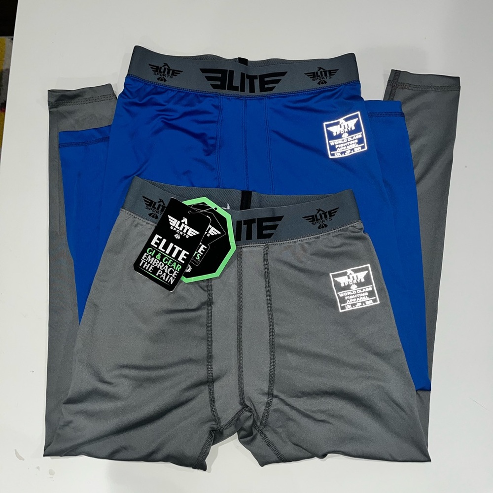 Men's Blue and Gray Performance Leggings